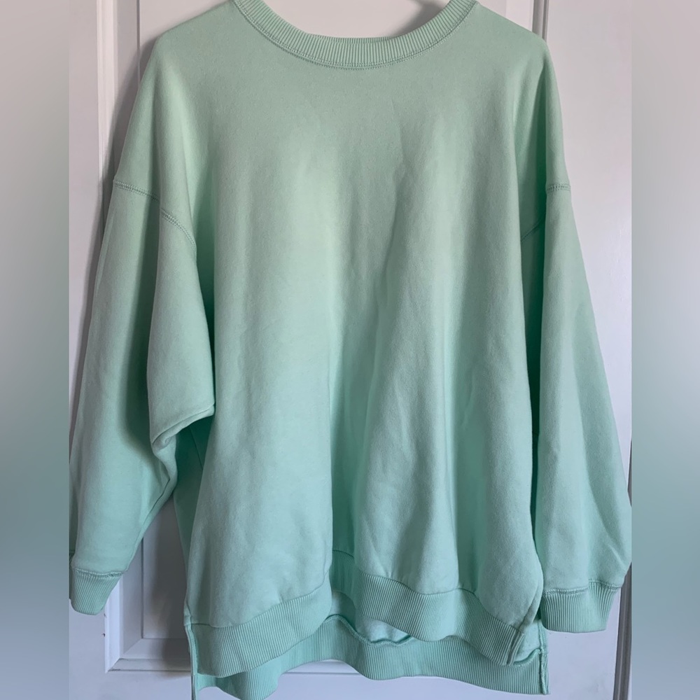 Mint Green American Eagle Oversized Slit Crewneck